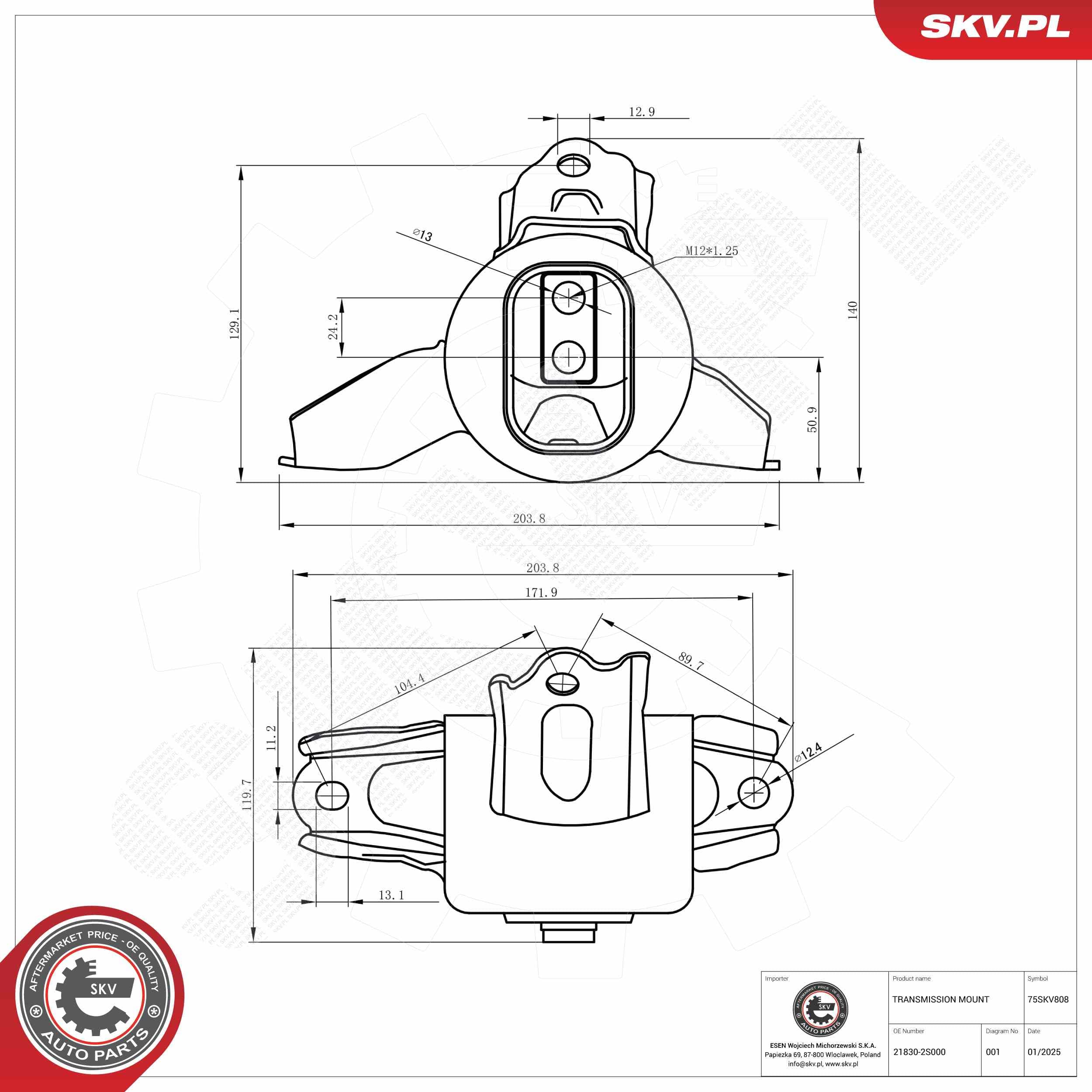 Image of Support de transmission ; HYUNDAI ix35 ; 21830-2S000