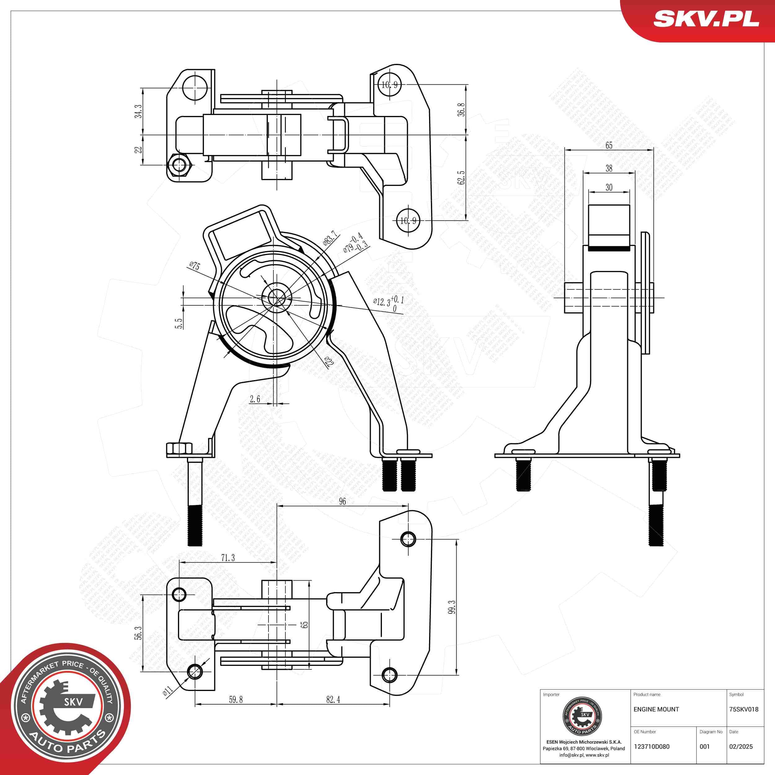 Image of Engine mount ; TOYOTA Corolla ; 12371-22130